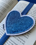 Heart Bookbands (Sparkly Blue Glitter)