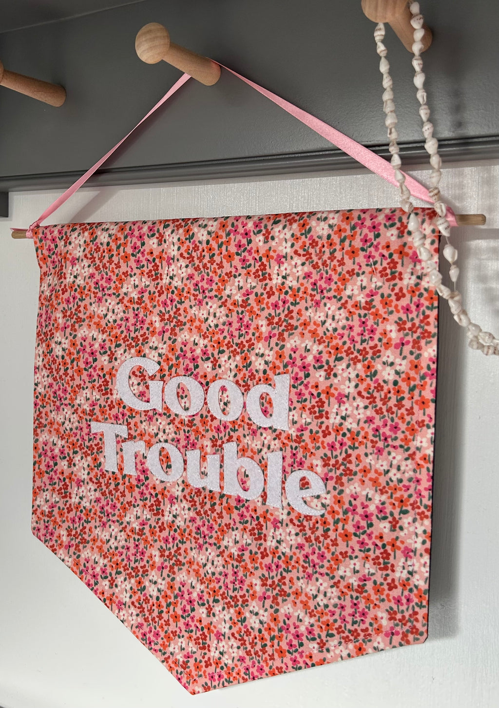 'Good Trouble' medium fabric banner