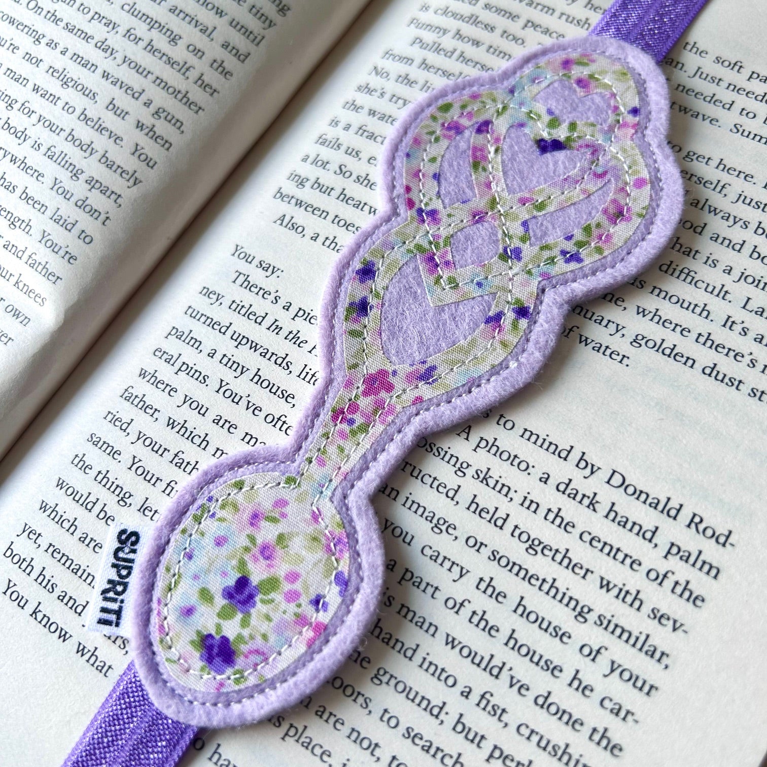Lovespoon Bookband (Fully Lilac Floral)
