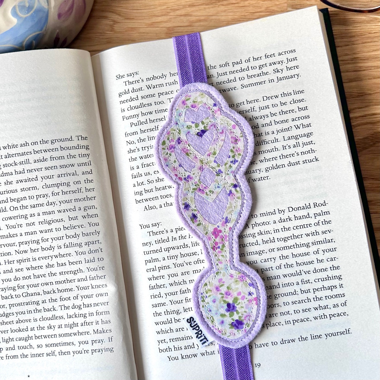 Lovespoon Bookband (Fully Lilac Floral)