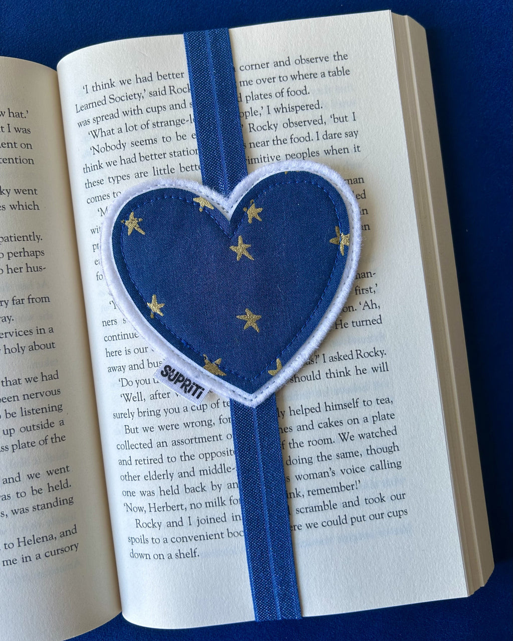 Navy and Gold Stars Heart Bookband