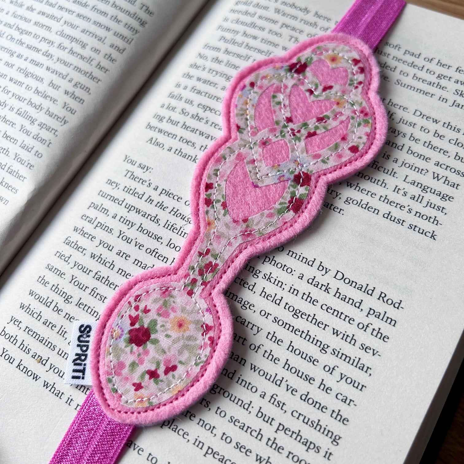 Lovespoon Bookband (Fully Pink Floral)