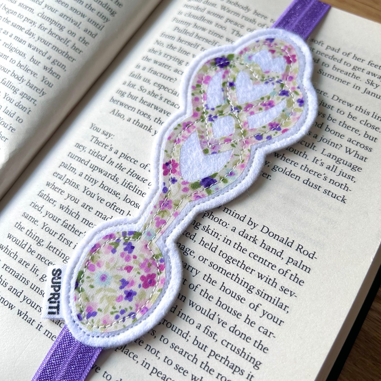 Lovespoon Bookband (Lilac Floral)