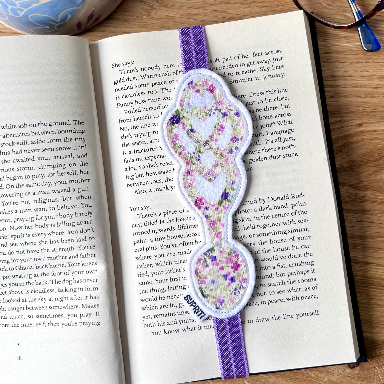 Lovespoon Bookband (Lilac Floral)