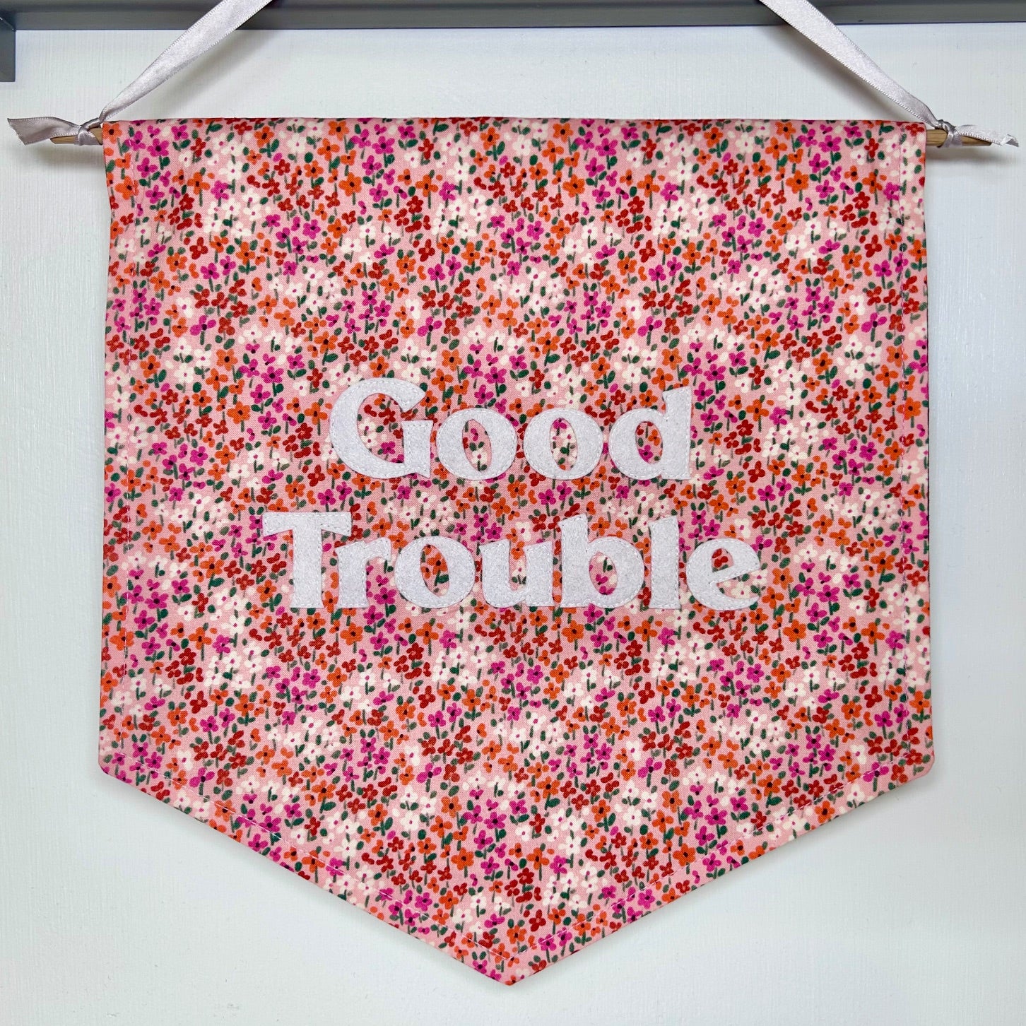 'Good Trouble' medium fabric banner