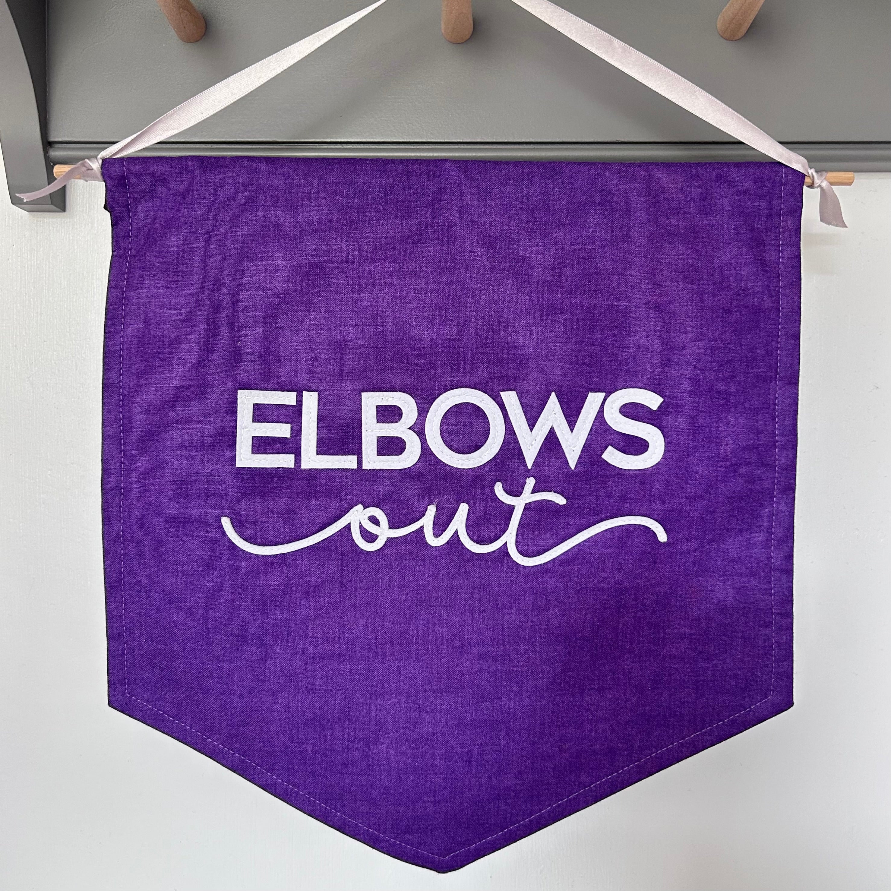 'Elbows Out' medium fabric banner