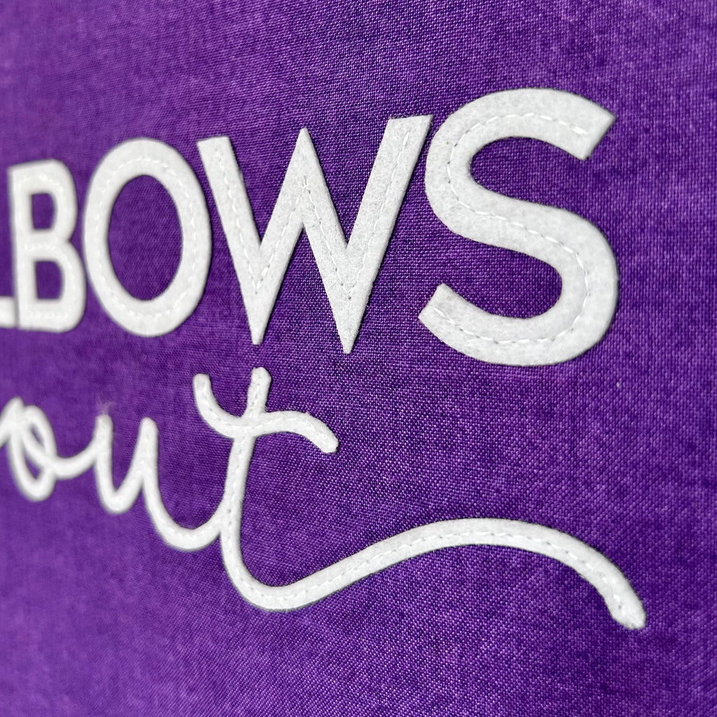 'Elbows Out' medium fabric banner