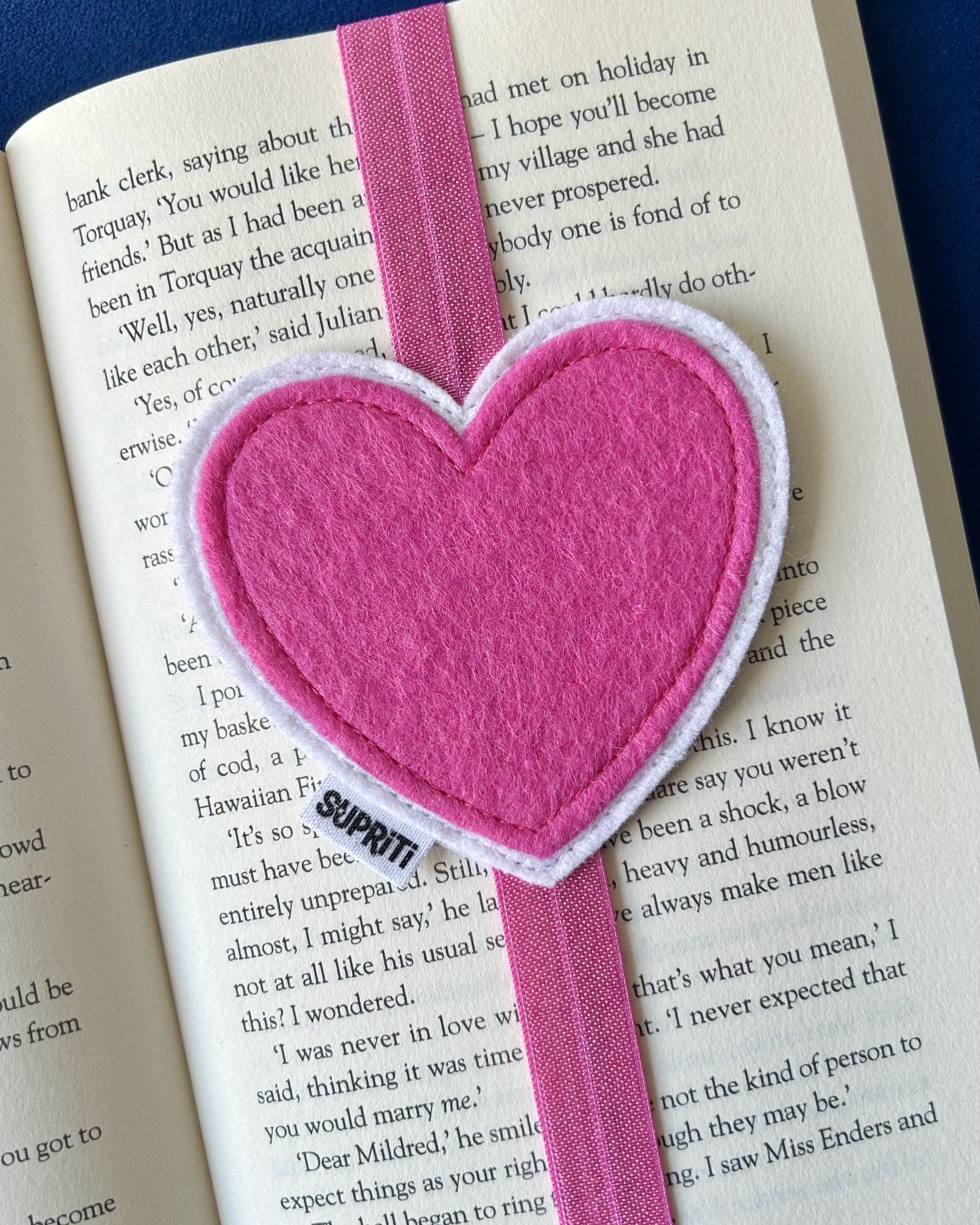 Pink Felt Heart Bookband
