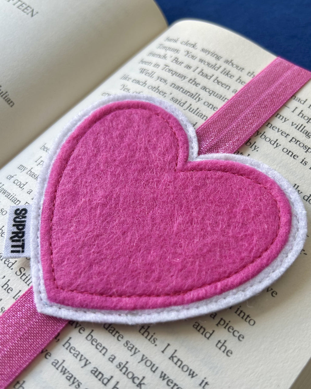 Pink Felt Heart Bookband