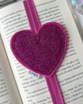 Heart Bookbands (Sparkly Pink Glitter)
