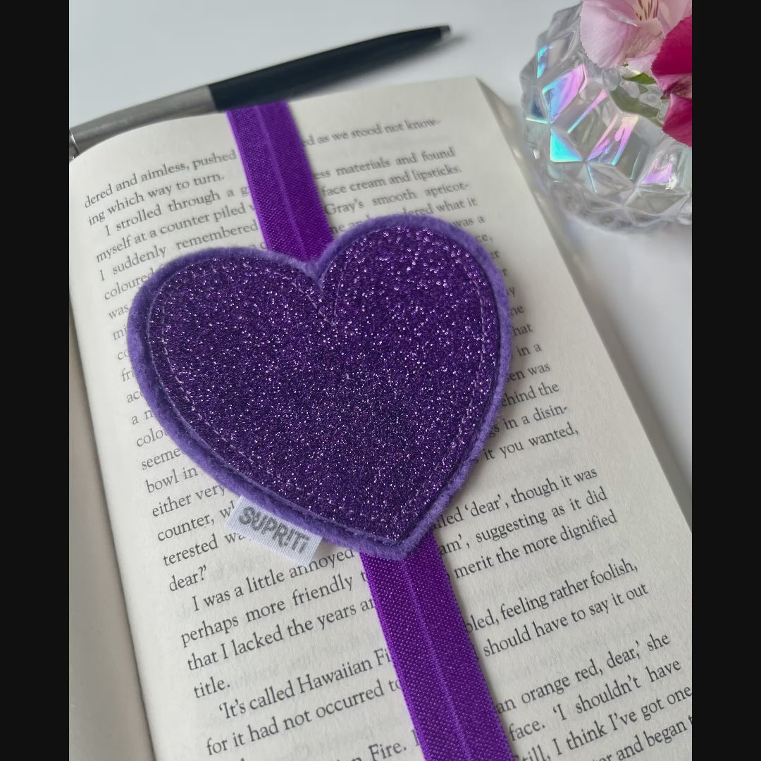 Sparkly Glitter Heart Bookbands