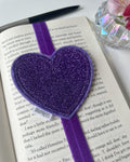 Heart Bookbands (Sparkly Purple Glitter)